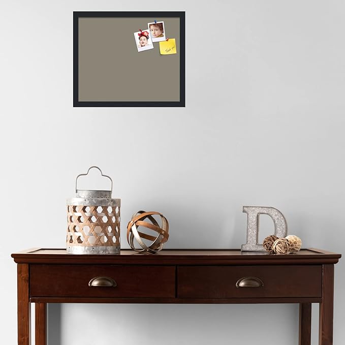PinPix 18x15 Inch Cork Bulletin Board. This Decorative Framed Pin Board Comes with Pewter Design and a Satin Black Frame. Ideal for Home Office Decor or Message Board (PinPix-1812)-DeskLoop Office