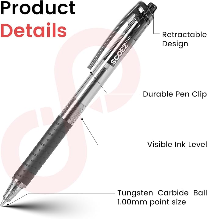 Sooez 40 Pack Bulk Pens Ballpoint, Smooth Writing Pens - Image 4
