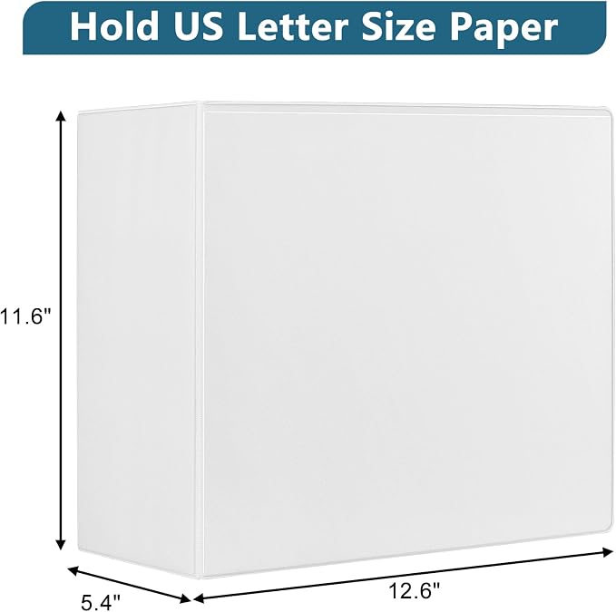 CIXILDTS 5-Inch 3 Ring Binder, Standard 5" Slant-D Ring Binder Fit Letter Size - Image 2