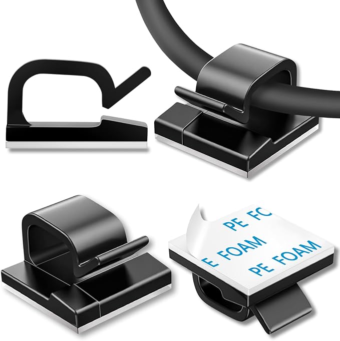 65 Pcs Cable Clips, Adhesive Cable Organizer Cord Holder Wire Clip Wire by suoundey