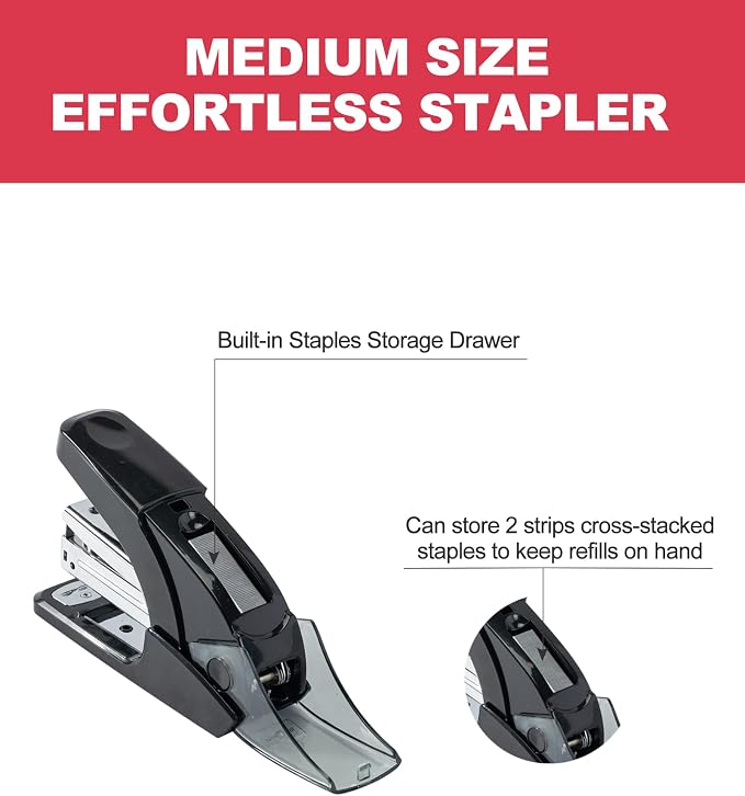 PAPERPAL Effortless Stapler Set, 20 Sheet Capacity, 000 1/4-inch staples and a - Image 3