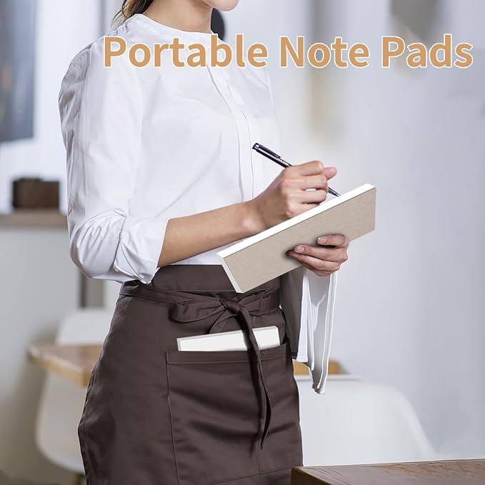 Hoiny Note Pads 5.5x8.5 In, 10 Pack Blank Server Notepad, 50 Sheets Per Scratch - Image 5