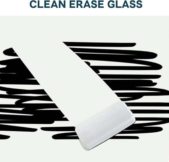 J&J worldwide Glass Dry Erase Board 6' x 4', Glass Whiteboard Magnetic, Large Frameless Glass White Boards for Walls, Includes Magnets, Marker Tray, Eraser for Office, Home, School-DeskLoop Office