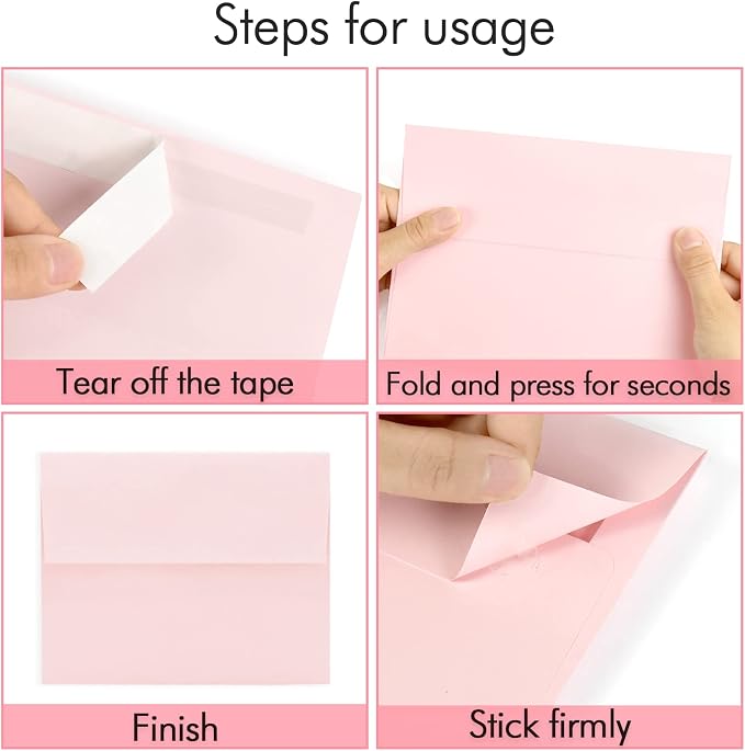 100 Pack A7 Pink Invitation 5x7 Envelopes - Image 2