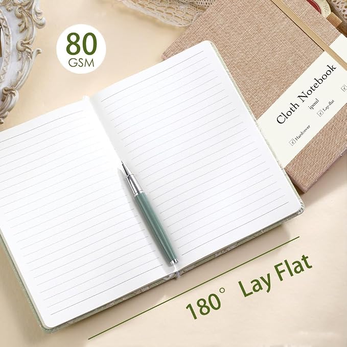 ipoul A5 Notebook, Linen Journal, Lined Page, Journal - Image 4