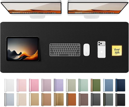 YSAGi Leather Desk Protector, Office Mat, Large Mouse Mat, Non-Slip PU Leather by YSAGi