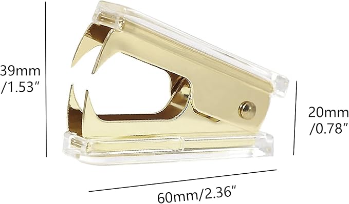 NatSumeBasics Clear Staple Remover Pure Gold Stapler Remover Cute Yellow Puller - Image 6