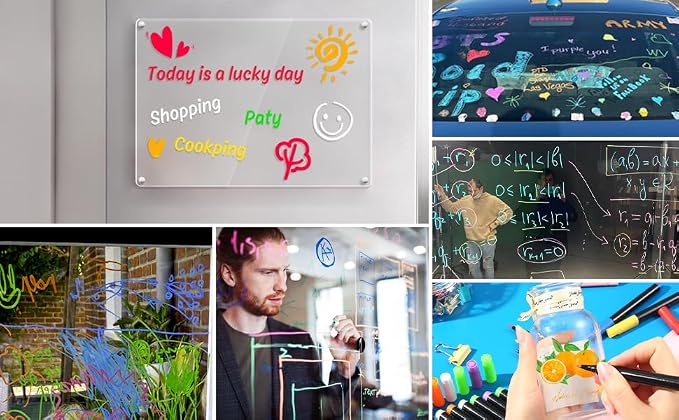 Liquid Chalk Markers for Acrylic Fridge Calendar Planning Board Clear Glass Dry - Image 3