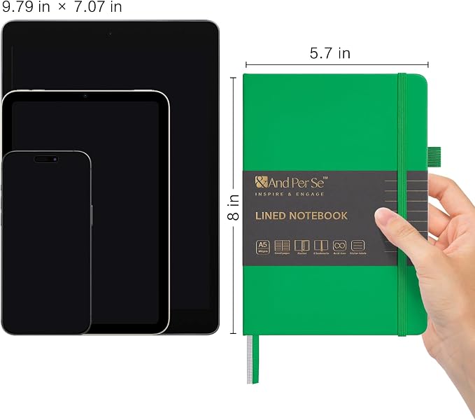 &And Per Se Lined Journal Notebook, 160 Pages, A5 5.7 x 8 inches College Ruled - Image 3