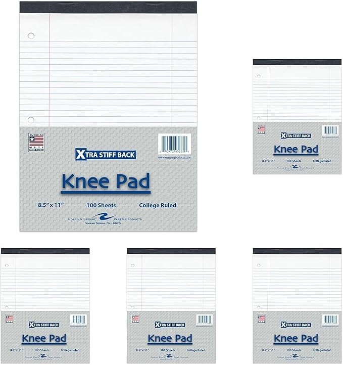 ROARING SPRING Knee Pad College Ruled Extra Stiff Back Legal Writing Pad by RoaringSpringPaperProducts