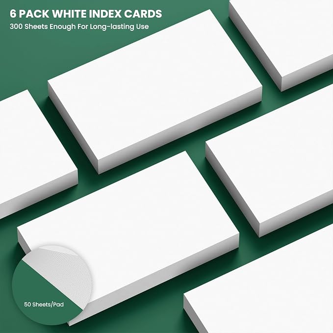 Blank Index Cards 3x5, Double-Sided Blank Flash Cards, Premium Bright Flashcards - Image 4