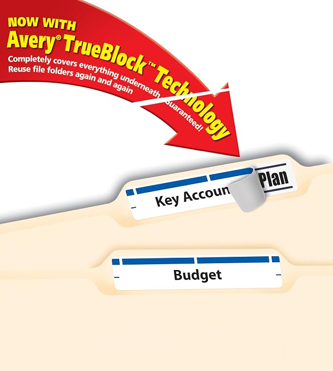 Avery TrueBlock File Folder Labels, 2/3" x 3-7/16", 500 Printable Labels - Image 8