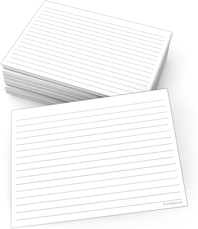 321Done Ruled Note Cards, 5x7 Thick Index Cards by 321Done