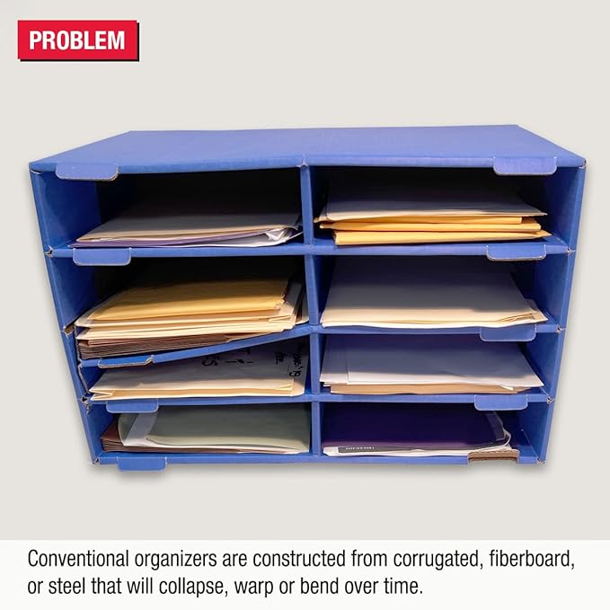 Ultimate Office TierDrop Desktop Organizer/Forms Sorter, 6-Compartments with Optional Add-On Tiers for Easy Expansion, Gray w/Black-DeskLoop Office