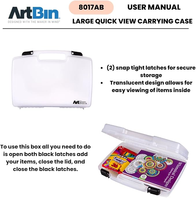 ArtBin 17 inch 8017AB Quick View Carrying Case, Portable Art & Craft Organizer - Image 10