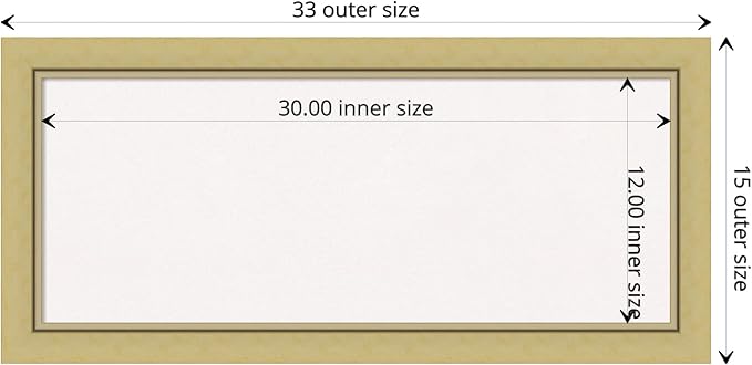 Amanti Art White Cork Board for Wall, 15x33 Vision Board with Gold Frame, Medium Corkboard Office Decor for Home Organization, Casual Corkboard Pinboard to display items for home organization-DeskLoop Office