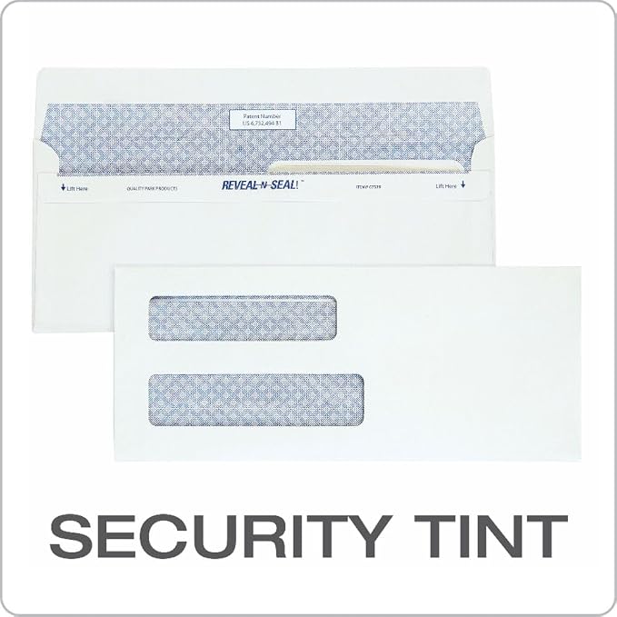 Quality Park #8 5/8 Double-Window Security Envelopes, Self-Sealing, Tamper - Image 6