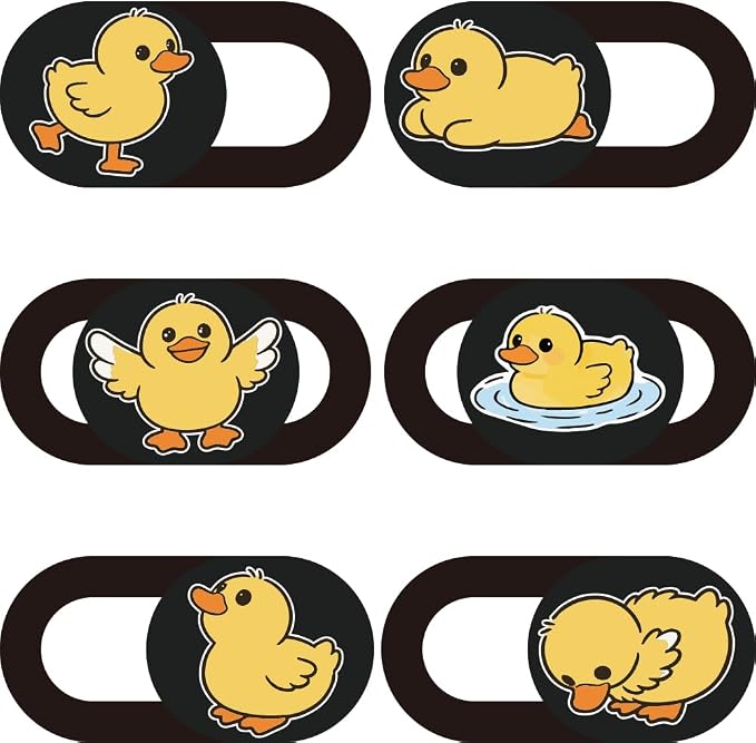 6Pcs 6 Styles Duck Cute Laptop Camera Cover Privacy Guard Accessories, 0.04 by PRESSINART