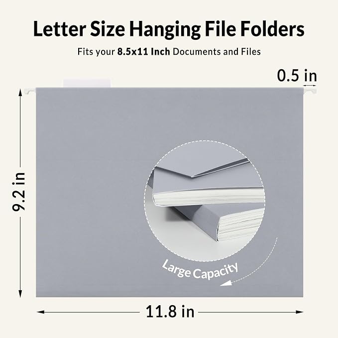 SUNEE 25 Pack Hanging File Folders, Hanging File Folders Letter Size - Image 5
