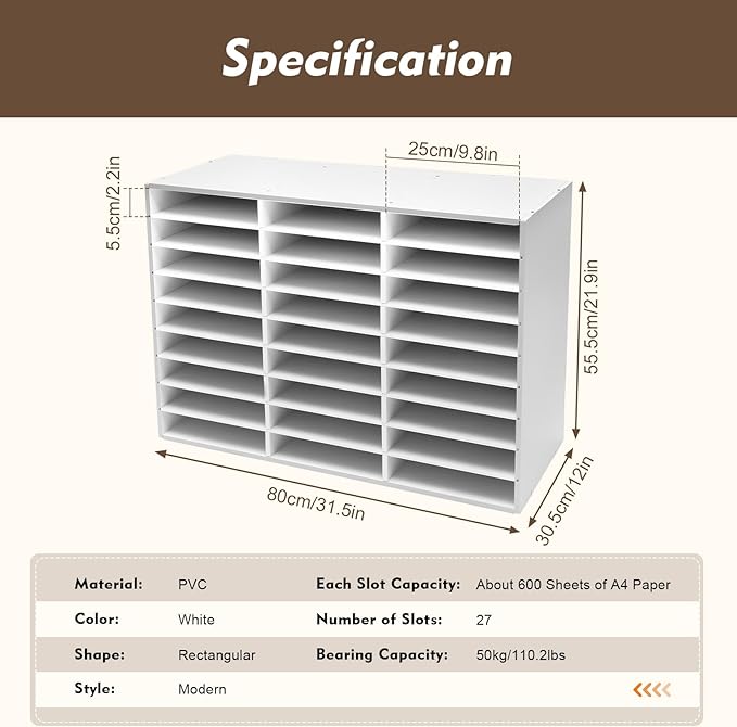 Literature Organizers, 27 Compartments Office Mailbox - Image 5