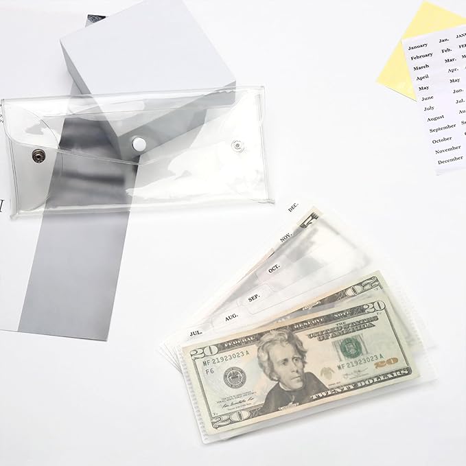 NatSumeBasics 6-Tab Clear Cash Envelope Stuffing Wallet - Image 7