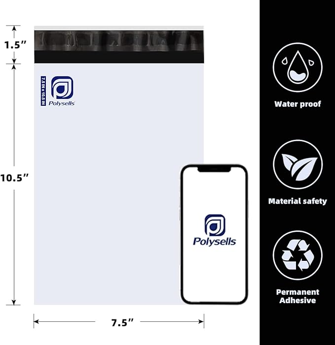 POLYSELLS Poly Mailers Shipping Envelopes, Strong Adhesive Sealing, Waterproof - Image 2