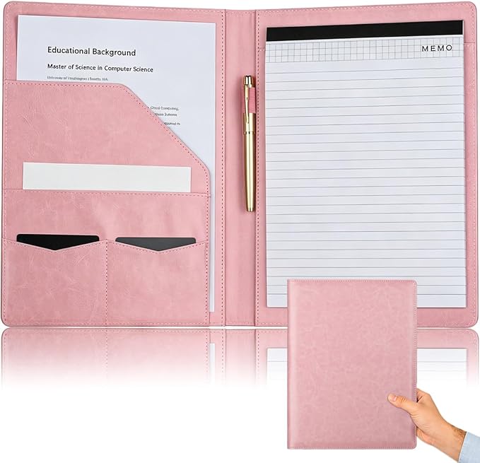 Padfolio Portfolio Binder, Faux Leather Folder, Resume Interview Legal Document by JUSTASHOW