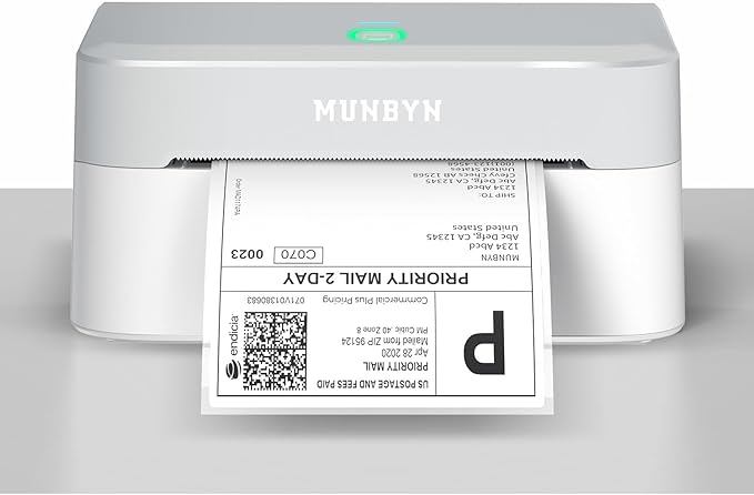 MUNBYN Bluetooth Thermal Label Printer RW403B, Wireless 4x6 Shipping Label Printer for Small Business, Compatible with Android, iPhone, Windows, Mac, Chromebook, Print Width 1.57"-4.25"-DeskLoop Office