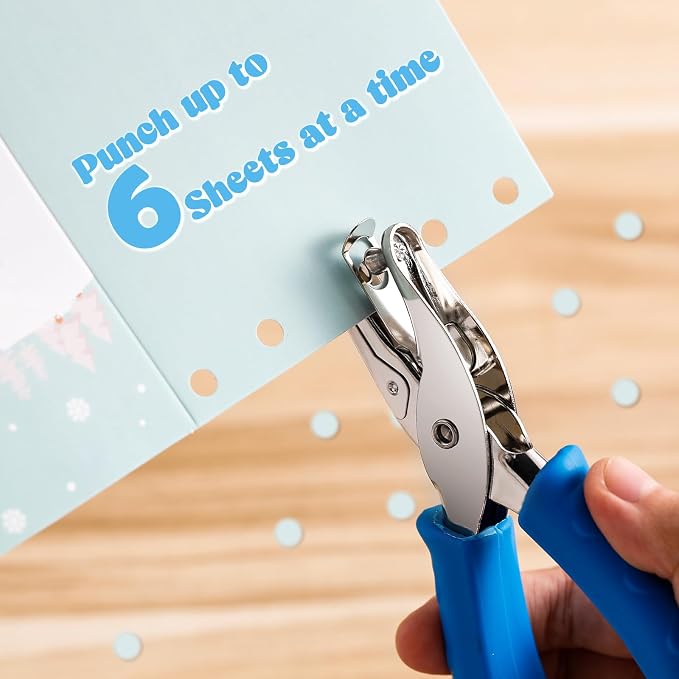 Chumia 12 Pieces Single Hole Punch Handheld 1/4 Inch Hole Paper Punch - Image 4