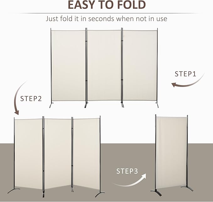 NicBex Room Divider 3 Panel Room Dividers with Fabric Panels Partition Room Dividers and Folding Privacy Screens 6FT Wall Divider for Home, Office, Room Separation,99.5"W x 19.75"D x 71.75"H, White-DeskLoop Office