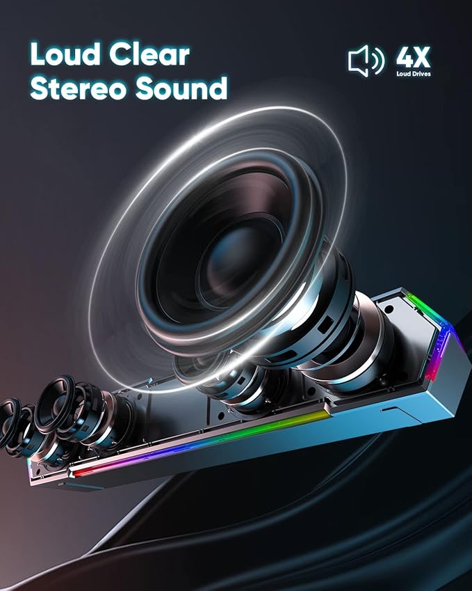 LENRUE G11 Computer Speakers for Desktop, Touch Lights PC Speakers - Image 2