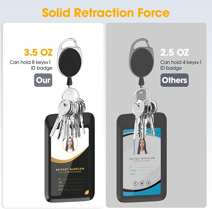 4 Pack Sliding Black ID Badge Holder - Image 4