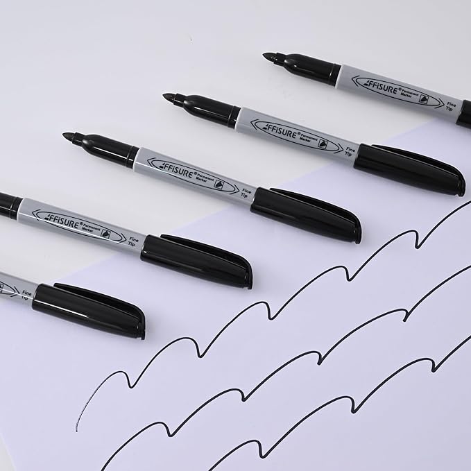 Permanent markers, 40 packs permanent markers bulk, quick drying in one second, smooth, not easy to erase, durable, can be marked on glass, tiles and cloth, office supplies,Gray shell-DeskLoop Office