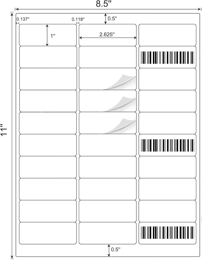 1" x 2-5/8" Shipping Address Labels 30000 Label Stickers Paper - Image 2