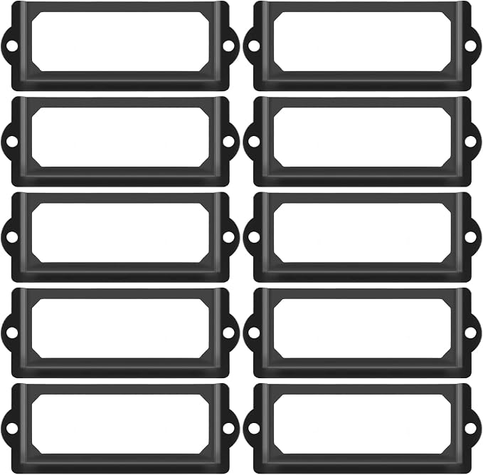 30pcs Metal Label Holder, File Drawer Label Frames Holder, Screw Cabinet by suiwotin