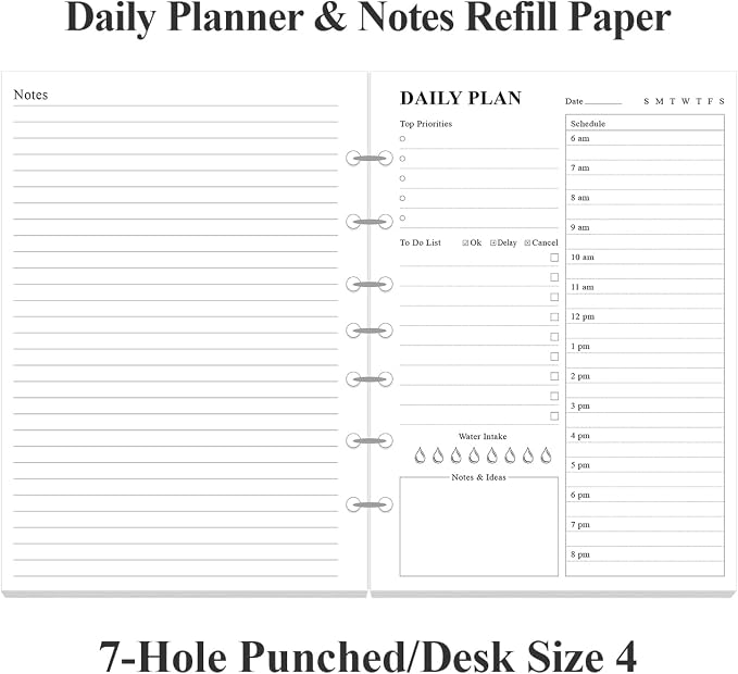 7-Hole Undated Daily Planner Refill - Image 4
