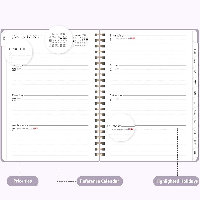 2026 Planner, Weekly and Monthly Calendar Academic Planner, Jan 2026 - Image 3