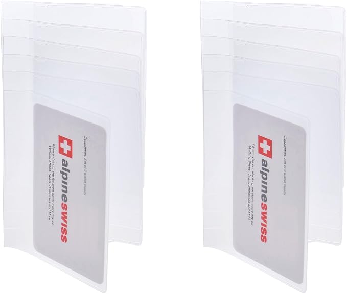 Alpine Swiss Set of 2 Checkbook Plastic Insert 6 Page Card Holder Picture Window by alpineswiss