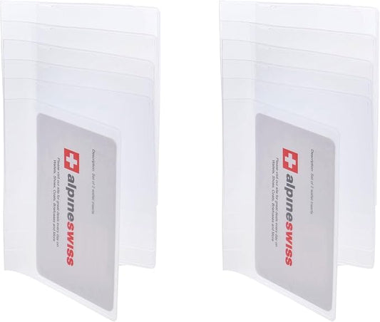 Alpine Swiss Set of 2 Checkbook Plastic Insert 6 Page Card Holder Picture Window by alpineswiss