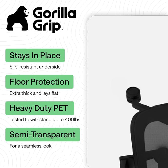 GORILLA GRIP Slip Resistant Clear Office Chair Mat - Image 2