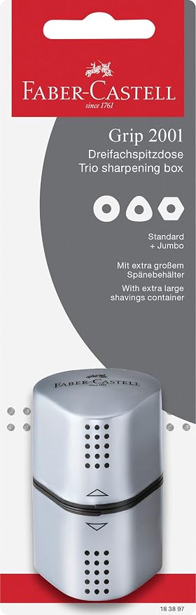 Faber-Castell Grip Trio Pencil Sharpener: Silver by Faber-Castell