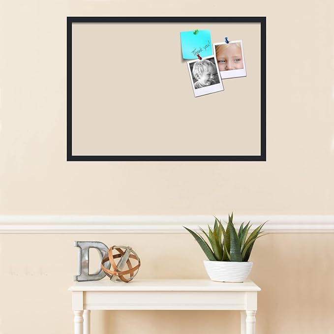 PinPix 34x24 Inch Cork Bulletin Board. This Decorative Framed Pin Board Comes with Desert Pastel Design and a Satin Black Frame. Ideal for Home Office Decor or Message Board (PinPix-1815)-DeskLoop Office
