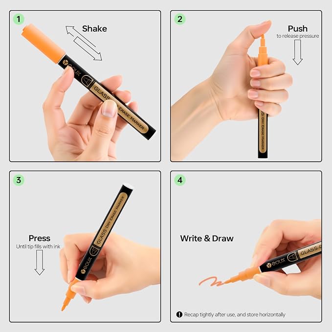 YEOUX Dry Erase Markers for Glass Board | Neon Colors, No Residue | Whiteboard - Image 7