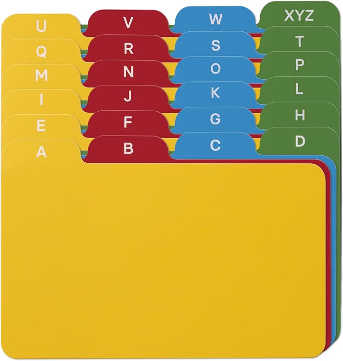 3x5 Index Card Alphabet Tab Dividers by Alfion