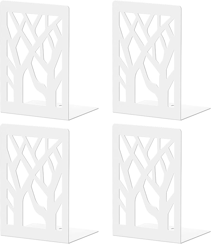 VFINE Withe Bookend 4-Piece, Tree Design Bookends by VFINE