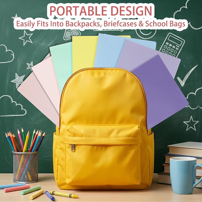 7 Pack Plastic Folders with Pocket, 2 Pocket Folder, File Folders with Business - Image 6