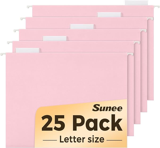 SUNEE 25 Pack Hanging File Folders, Hanging File Folders Letter Size by SUNEE