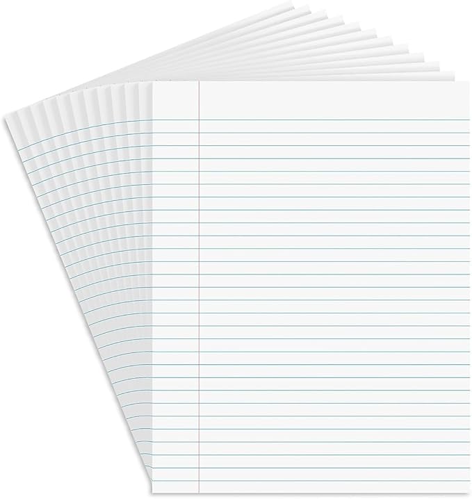 STAPLES Notepads, 8.5” x 11”, Wide Ruled, 50 Sheets/Pad by Staples