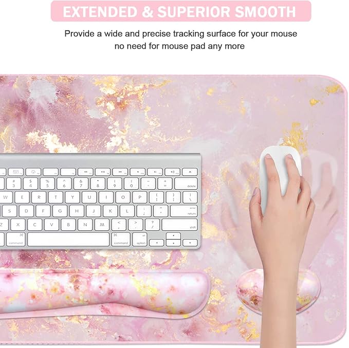 4-in-1 Large Gaming Mouse Pad, Keyboard Wrist Rest Pad & Wrist Support Mousepad - Image 3