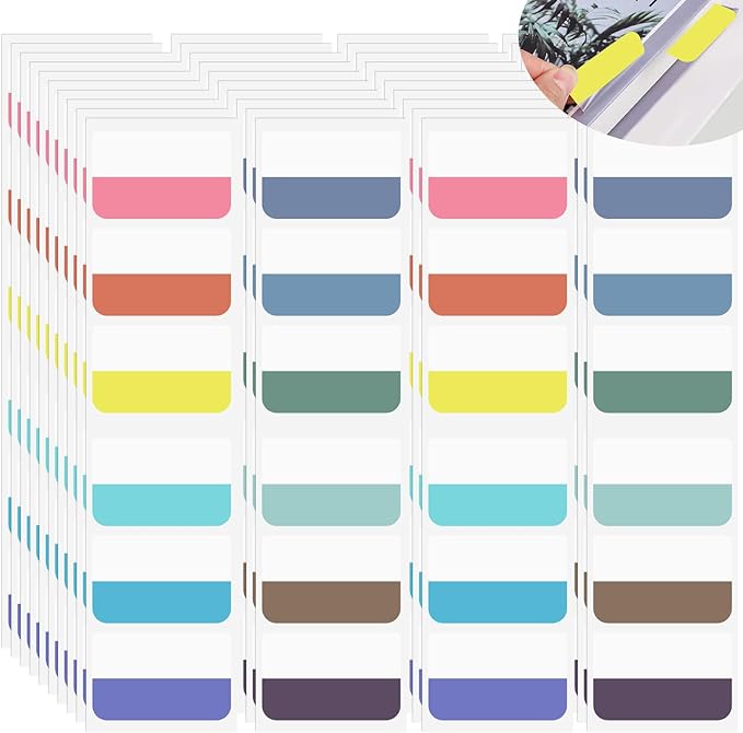 240Pcs Colored Index Tab 1.8"x1" Large Book Sticky Tabs 12 Colors by Unknown
